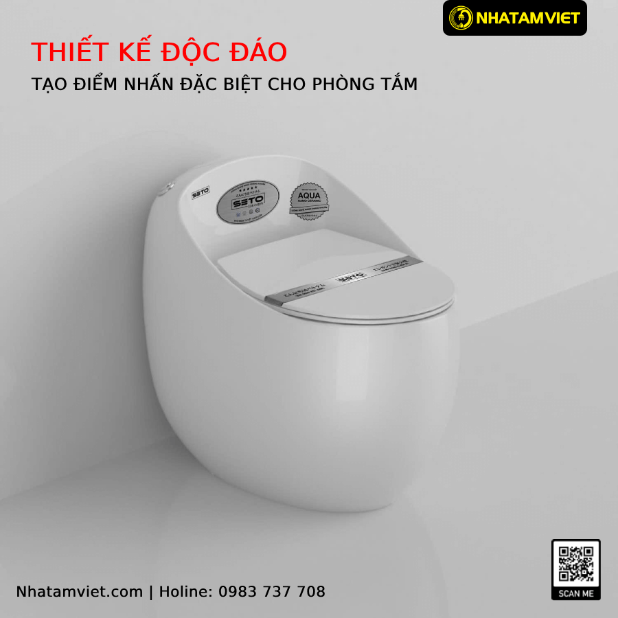Bàn cầu trứng liền khối SETO-1S1 Bàn Cầu Trứng Liền Khối Seto-1S1