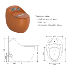 Bàn cầu trứng liền khối SETO-1S1OR Ban Cau Trung Lien Khoi Seto 1S1Or