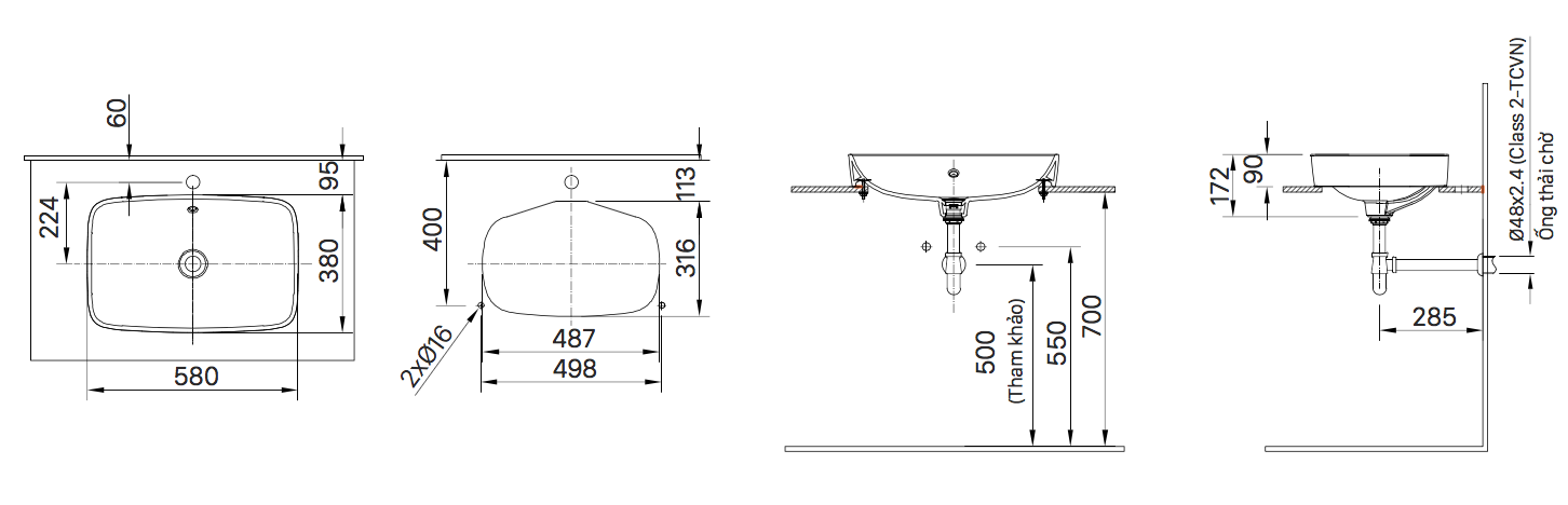 Bản Vẽ Kỹ Thuật Của Chậu Rửa Inax Al-299V Để Thuận Tiện Hơn Khi Tự Lắp Đặt Tại Nhà Nhé!