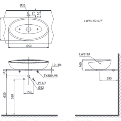 Chậu lavabo đặt bàn TOTO LW818JW/F Ban Ve Chau Rua Lavabo Dat Ban Toto Lw818Jw