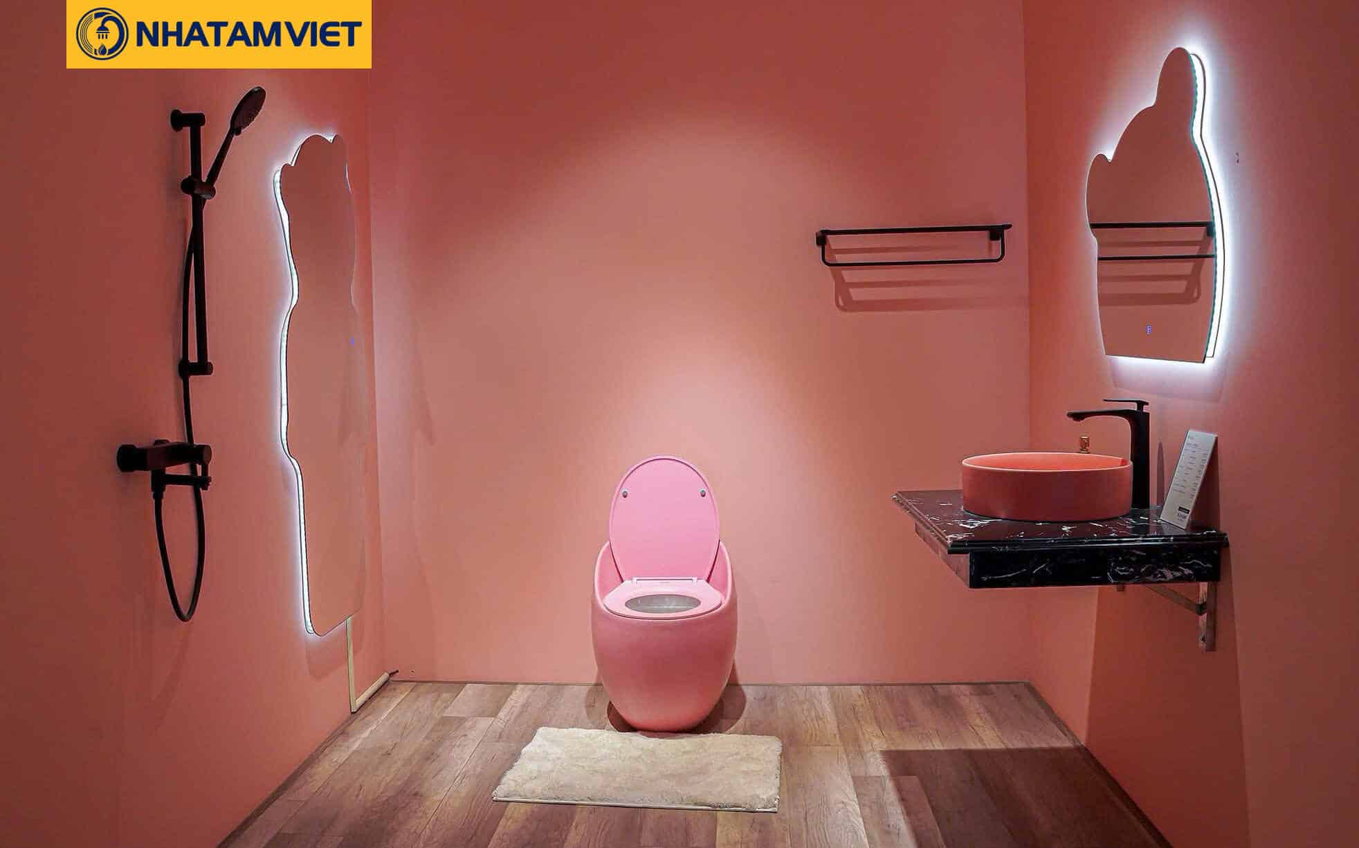 Combo Thiết Bị Vệ Sinh Tông Màu Hồng – Phù Hợp Mọi Không Gian”