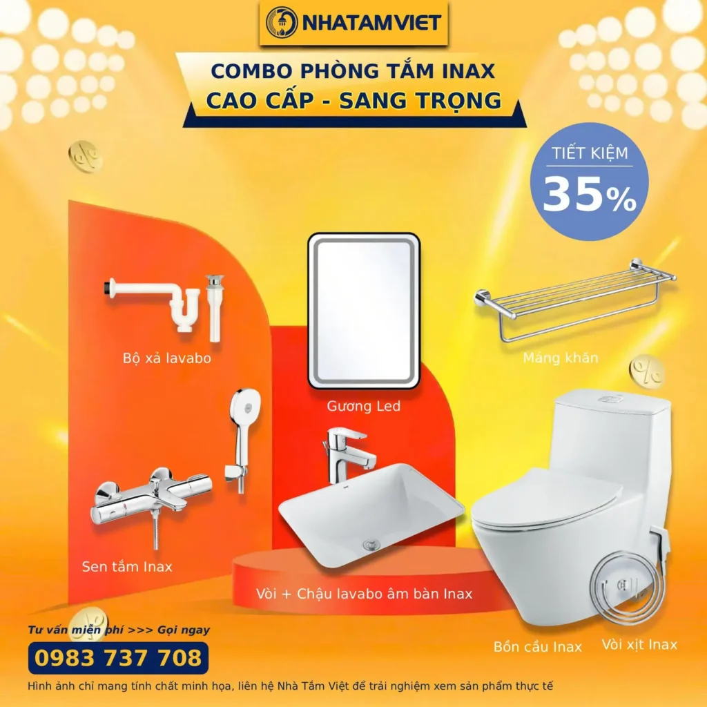 Combo thiết bị vệ sinh - combo phòng tắm inax