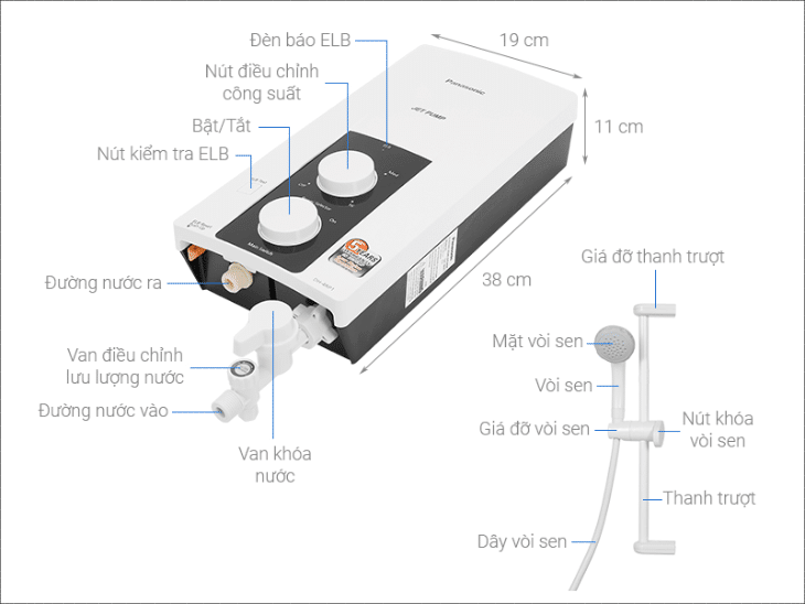 Cấu Tạo Của Máy Nước Nóng Trực Tiếp - Nhà Tắm Việt