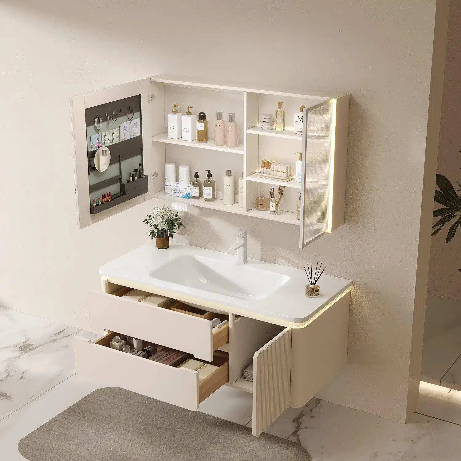 Tủ lavabo nhựa PVC cao cấp Koravi KRV-3501 Tủ Lavabo Nhựa Pvc Cao Cấp Koravi Krv-3501 - Ảnh 4
